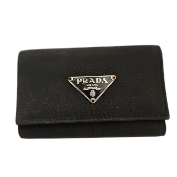 Prada Key Case Holder Nylon Leather Wallet COA and Box - Picture 2 of 14